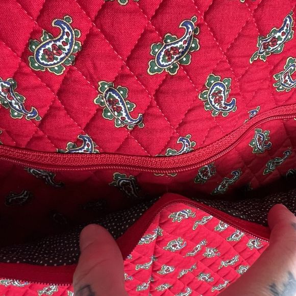 Vera Bradley Red Fall 1991 Garment Bag Made in USA Large Double Zip main image 4
